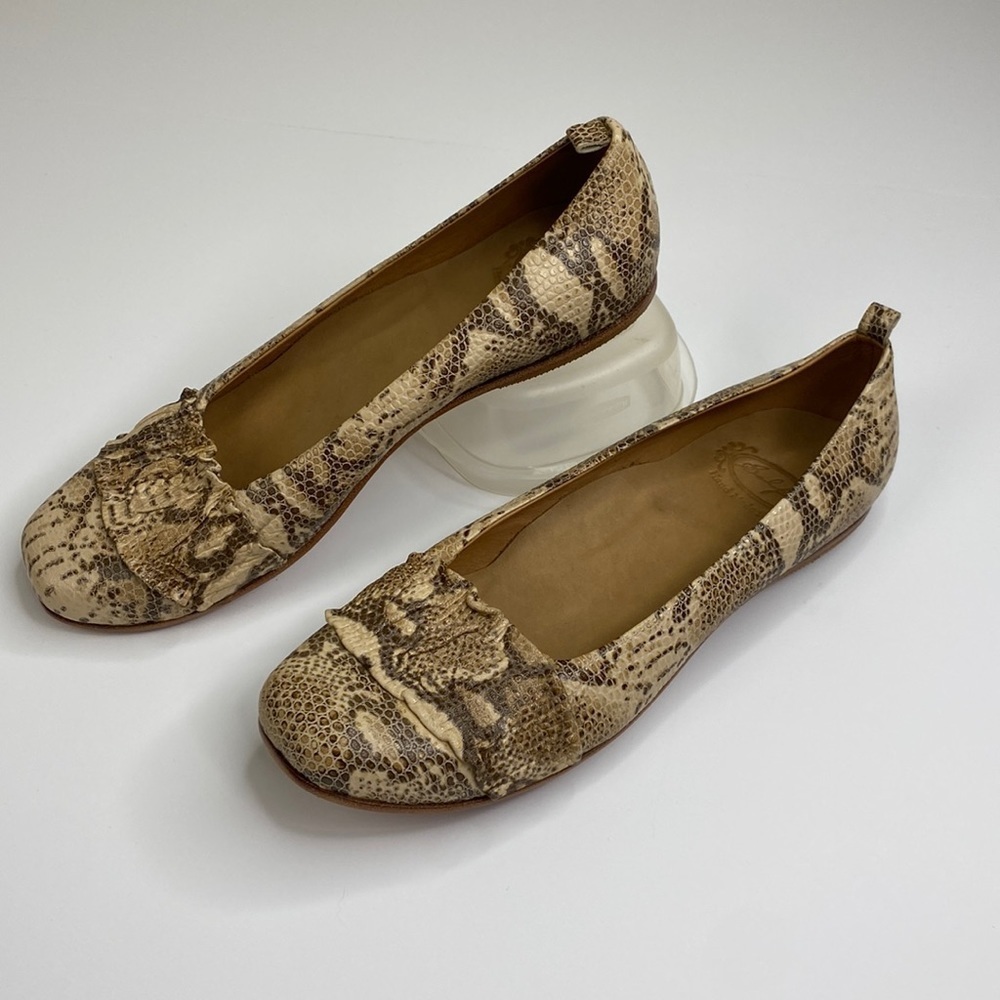 Salpy Hand Made Shoes Emily Flats Snake Reptile Print size 9-1/2
